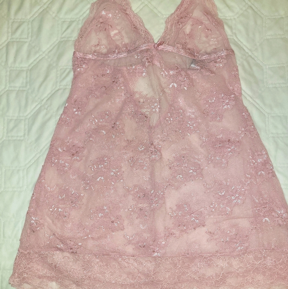 Victoria's Secret pink lace slip